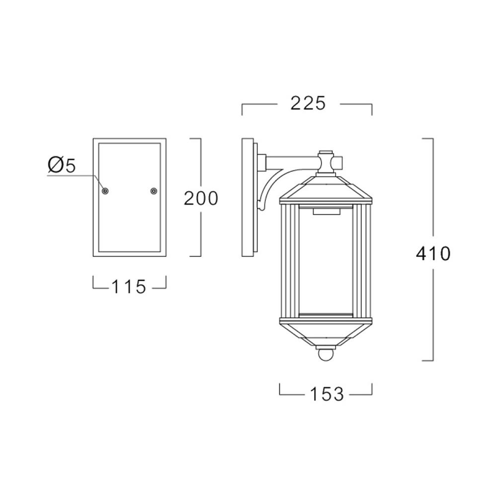 ไฟกิ่งภายนอก L&E 36-01831 สีดำ