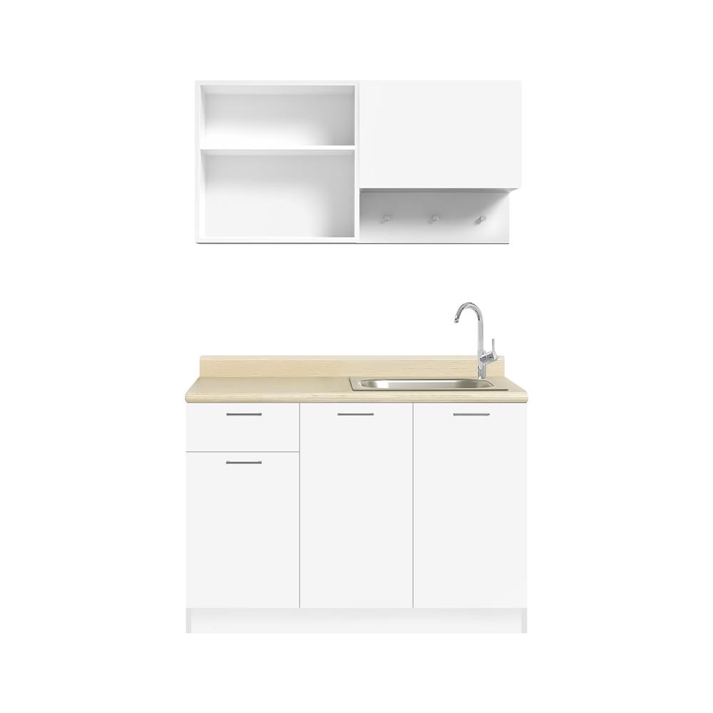 ครัวสำเร็จรูปท็อปซิงค์ขวา CABIN NAMI 1.2 ม. สีขาว