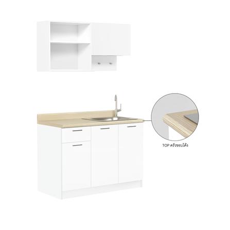 ครัวสำเร็จรูปท็อปซิงค์ขวา CABIN NAMI 1.2 ม. สีขาว_2