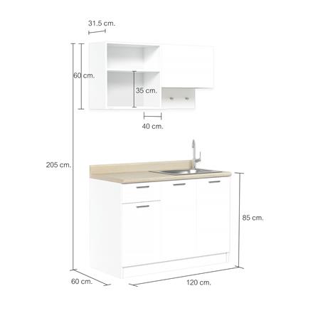 ครัวสำเร็จรูปท็อปซิงค์ขวา CABIN NAMI 1.2 ม. สีขาว_6