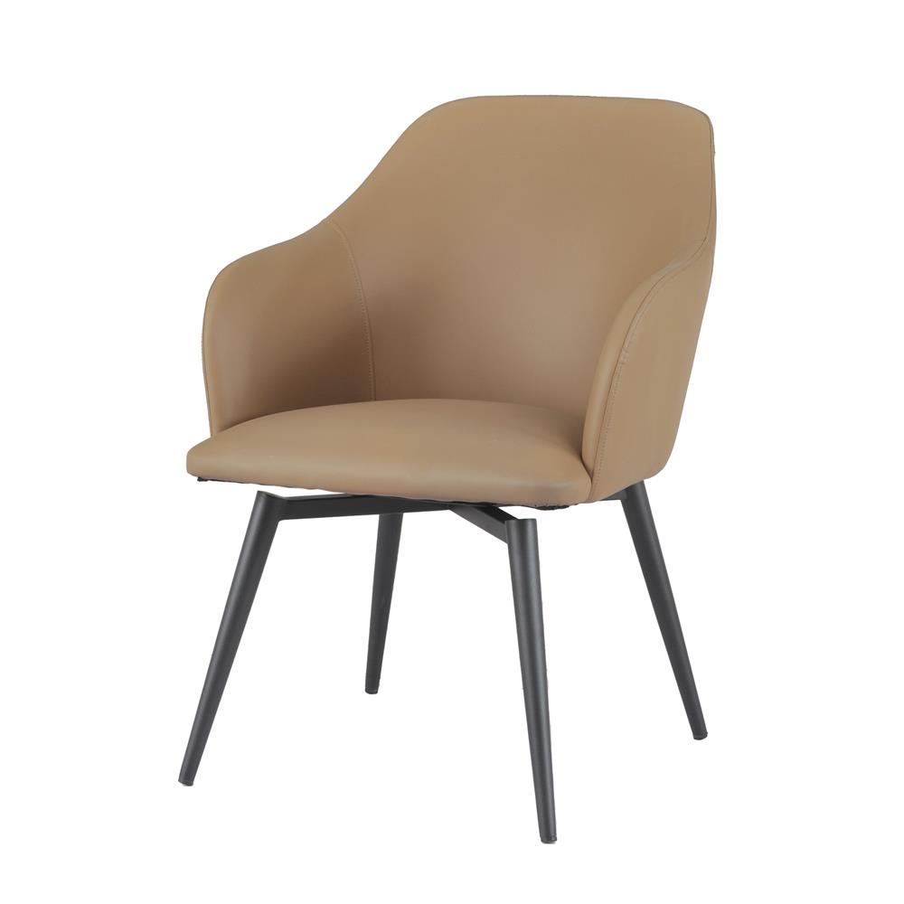 เก้าอี้ห้องอาหารหมุนได้ FURDINI RIVER PU สีน้ำตาล