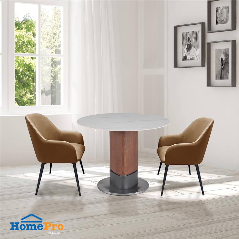 เก้าอี้ห้องอาหารหมุนได้ FURDINI RIVER PU สีน้ำตาล