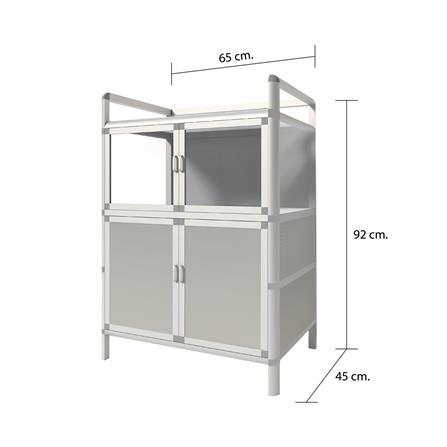 ตู้กับข้าว CABIN BOOM 65X92 ซม. สีเงิน_5