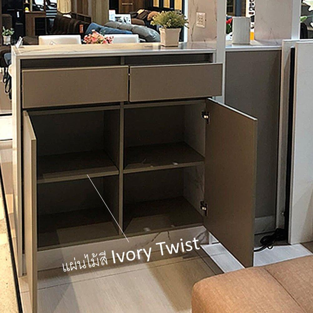 เคาน์เตอร์บาร์ตู้โชว์ฝั่งซ้าย SB FURNITURE MABEL 19208278 150 ซม. ลายหินอ่อนขาว