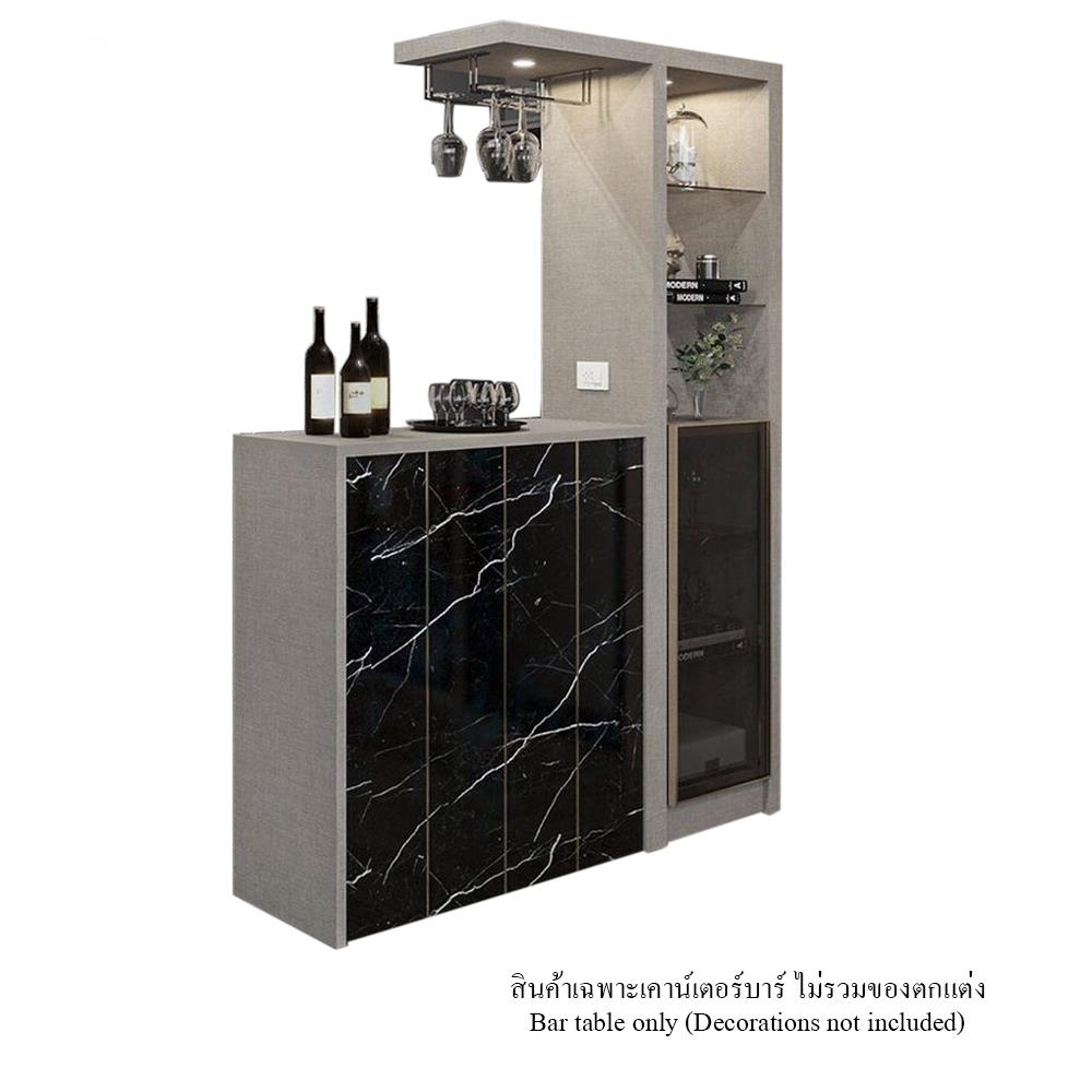 เคาน์เตอร์บาร์ตู้โชว์ฝั่งขวา SB FURNITURE MABEL 19208281 150 ซม. ลายหินอ่อนดำ