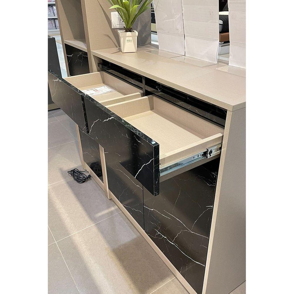 เคาน์เตอร์บาร์ตู้โชว์ฝั่งขวา SB FURNITURE MABEL 19208281 150 ซม. ลายหินอ่อนดำ