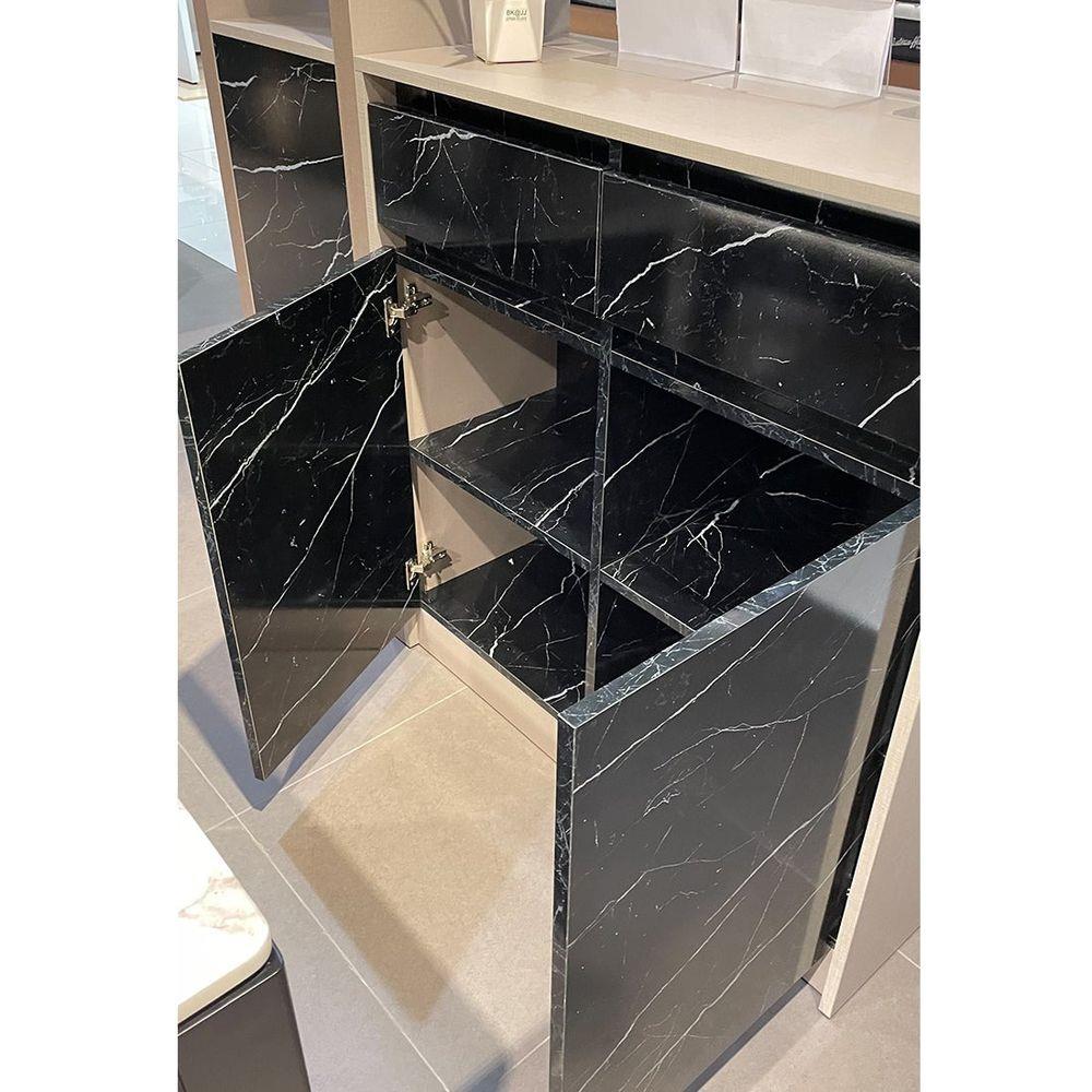 เคาน์เตอร์บาร์ตู้โชว์ฝั่งขวา SB FURNITURE MABEL 19208281 150 ซม. ลายหินอ่อนดำ