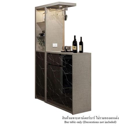 เคาน์เตอร์บาร์ตู้โชว์ฝั่งขวา SB FURNITURE MABEL 19208281 150 ซม. ลายหินอ่อนดำ_1