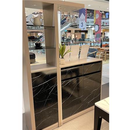 เคาน์เตอร์บาร์ตู้โชว์ฝั่งขวา SB FURNITURE MABEL 19208281 150 ซม. ลายหินอ่อนดำ_3