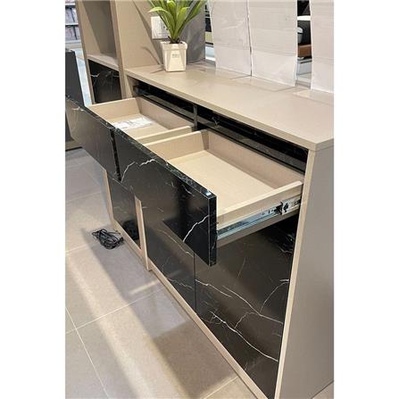 เคาน์เตอร์บาร์ตู้โชว์ฝั่งขวา SB FURNITURE MABEL 19208281 150 ซม. ลายหินอ่อนดำ_4