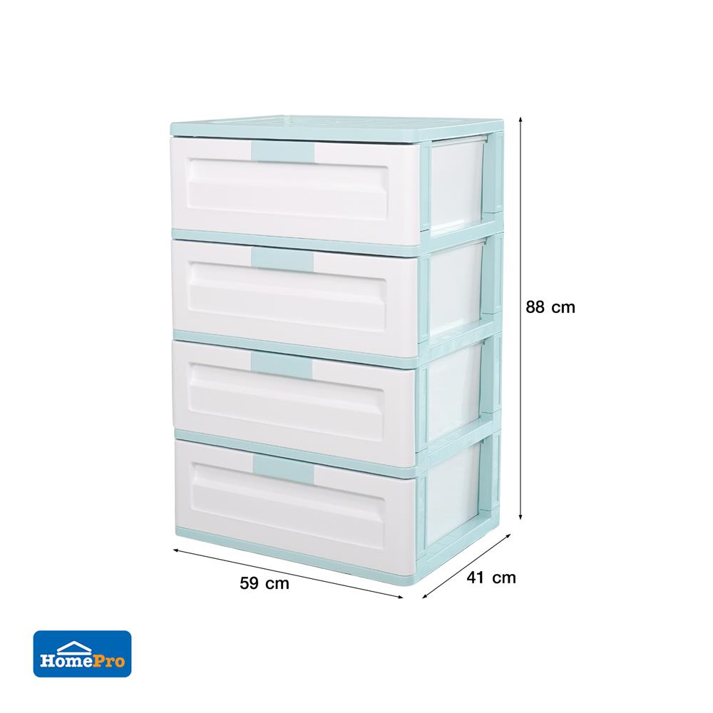 ตู้ลิ้นชัก 4 ชั้น ME LIVING MAX 59x41x88 ซม. สีฟ้าพาสเทล