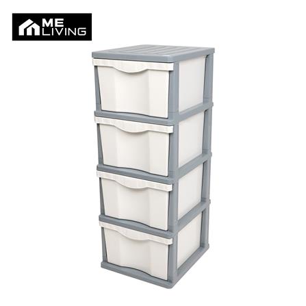 ตู้ลิ้นชัก 4 ชั้น ME LIVING JUMBO 40x46x104 ซม. สีเทา