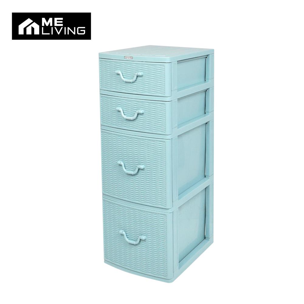 ตู้ลิ้นชักหวาย 4 ชั้น ME LIVING 42x49x110 ซม. สีฟ้า_0