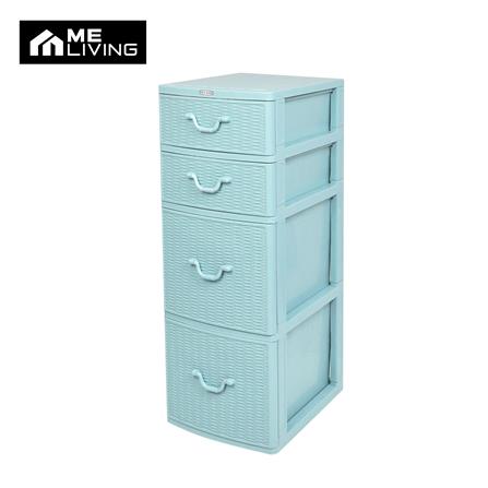 ตู้ลิ้นชักหวาย 4 ชั้น ME LIVING 42x49x110 ซม. สีฟ้า_1