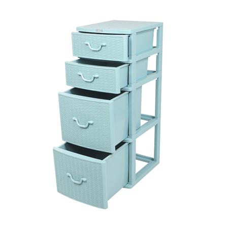ตู้ลิ้นชักหวาย 4 ชั้น ME LIVING 42x49x110 ซม. สีฟ้า_3
