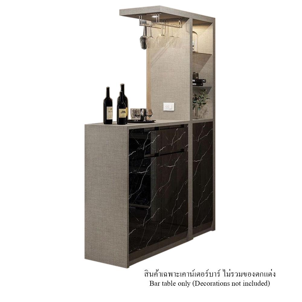 เคาน์เตอร์บาร์ตู้โชว์ฝั่งซ้าย SB FURNITURE MABEL 19208279 150 ซม. ลายหินอ่อนดำ