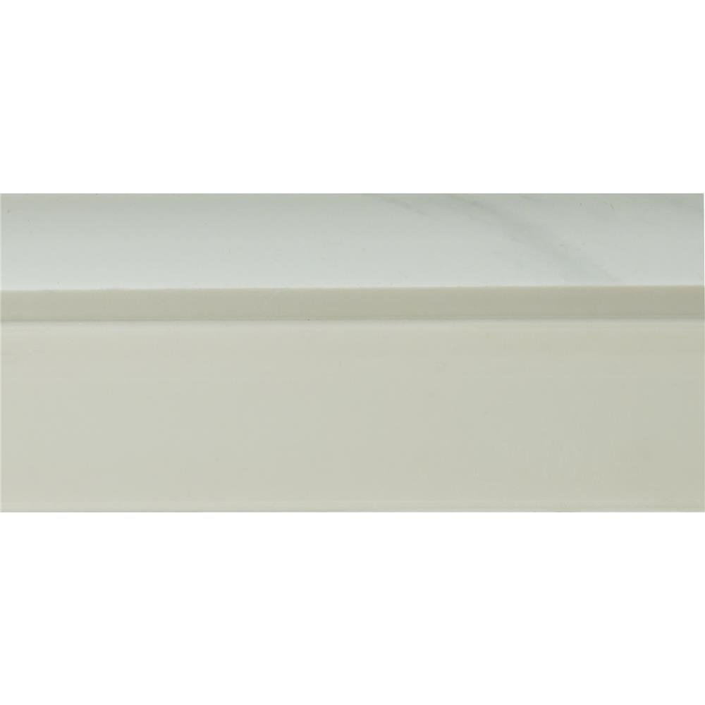 คิ้ว PVC TARA 10 มม. โค้ง หินอ่อนสีขาว 2 ม.