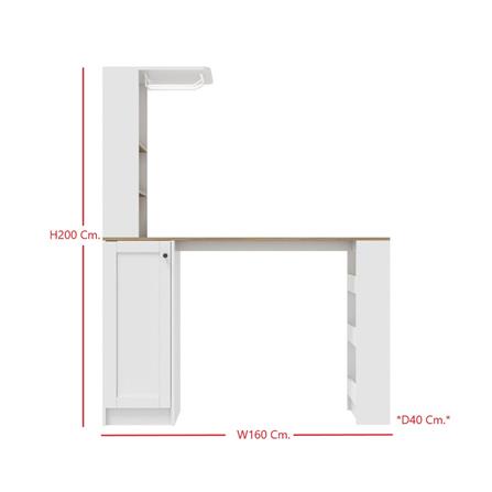 เคาน์เตอร์บาร์ SB FURNITURE NADIA 19211942 160 ซม. สีขาว_11