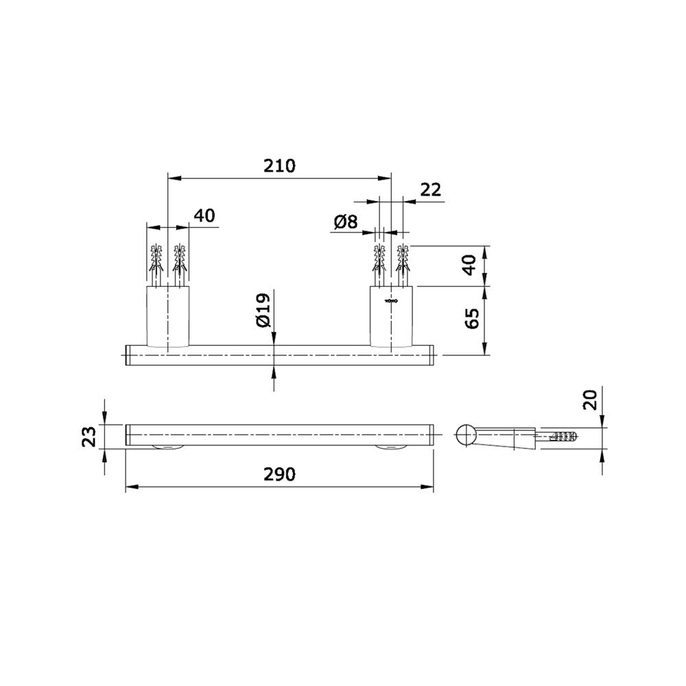 ราวแขวนผ้า TOTO TX702ARR สีโครม