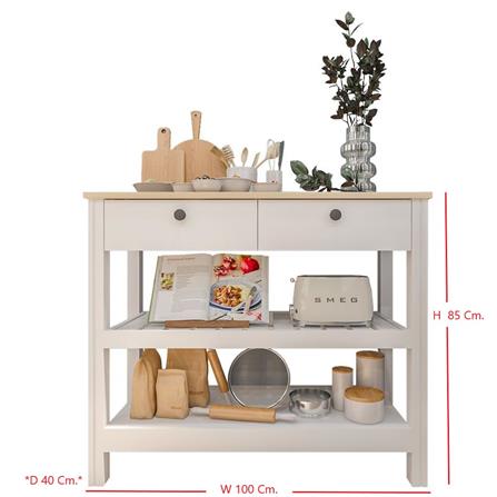 โต๊ะคอนโซล SB FURNITURE HARMONY 19212930 สีขาว_4