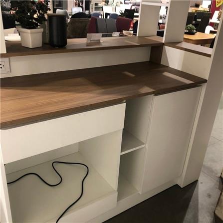 เคาน์เตอร์บาร์ชั้นวางฝั่งซ้าย SB FURNITURE SATOMI 19210735 140 ซม. สีขาว_5