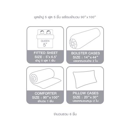 ชุดผ้าปูที่นอน 5 ฟุต 6 ชิ้น DUNLOPILLO LONDON BLUE DL-LB-03_6