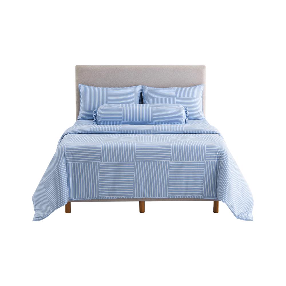 ชุดผ้าปูที่นอน 5 ฟุต 6 ชิ้น DUNLOPILLO LONDON BLUE DL-LB-01