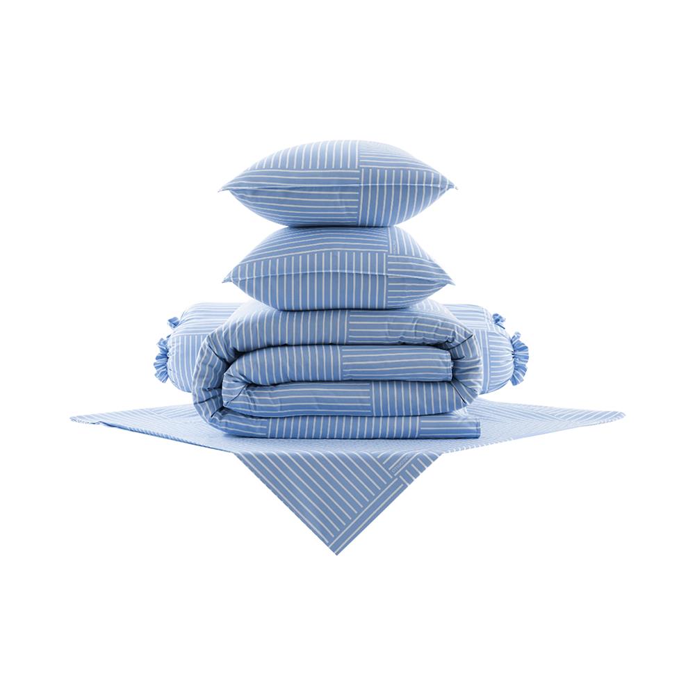 ชุดผ้าปูที่นอน 5 ฟุต 6 ชิ้น DUNLOPILLO LONDON BLUE DL-LB-01