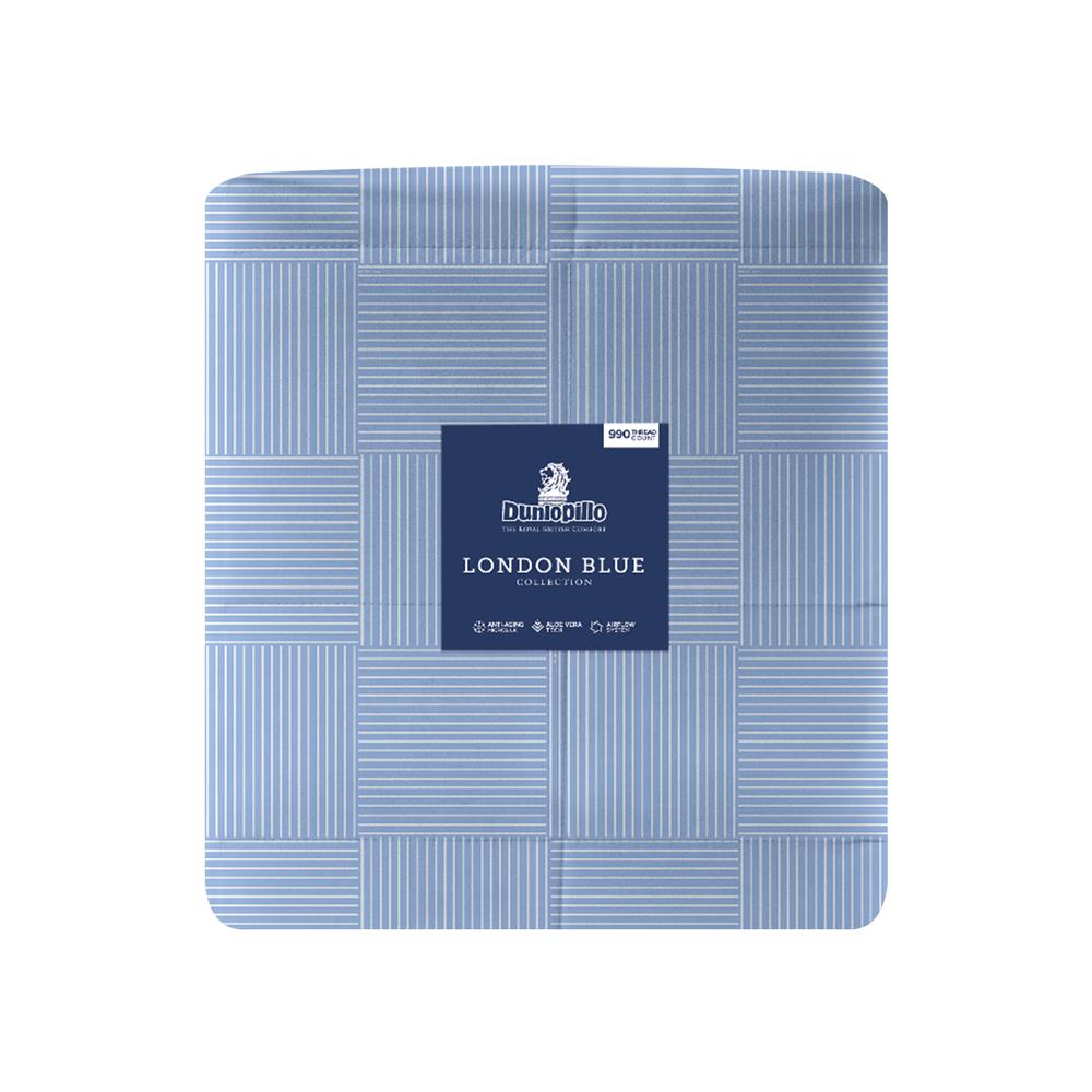 ชุดผ้าปูที่นอน 5 ฟุต 6 ชิ้น DUNLOPILLO LONDON BLUE DL-LB-01