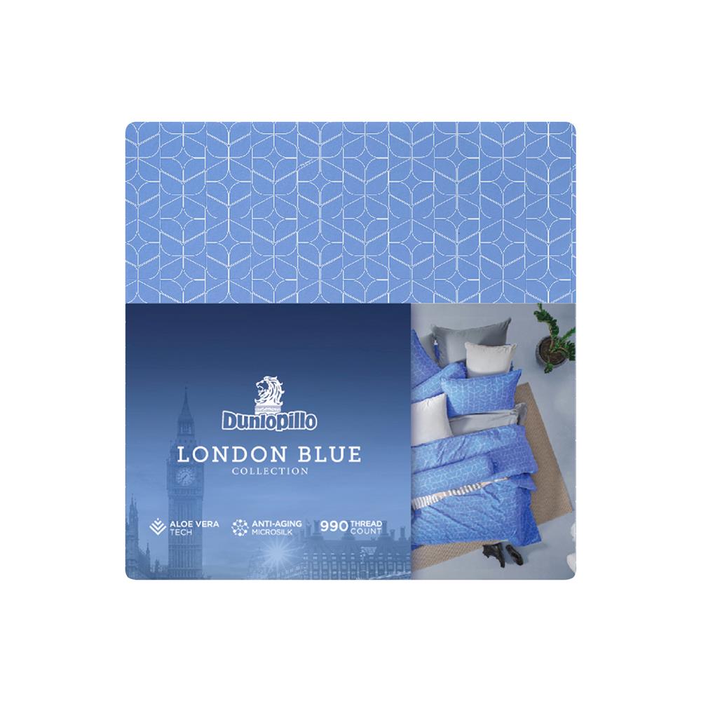 ชุดผ้าปูที่นอน 6 ฟุต 5 ชิ้น DUNLOPILLO LONDON BLUE DL-LB-02