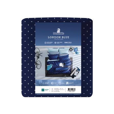 ชุดผ้าปูที่นอน 5 ฟุต 6 ชิ้น DUNLOPILLO LONDON BLUE DL-LB-05_6