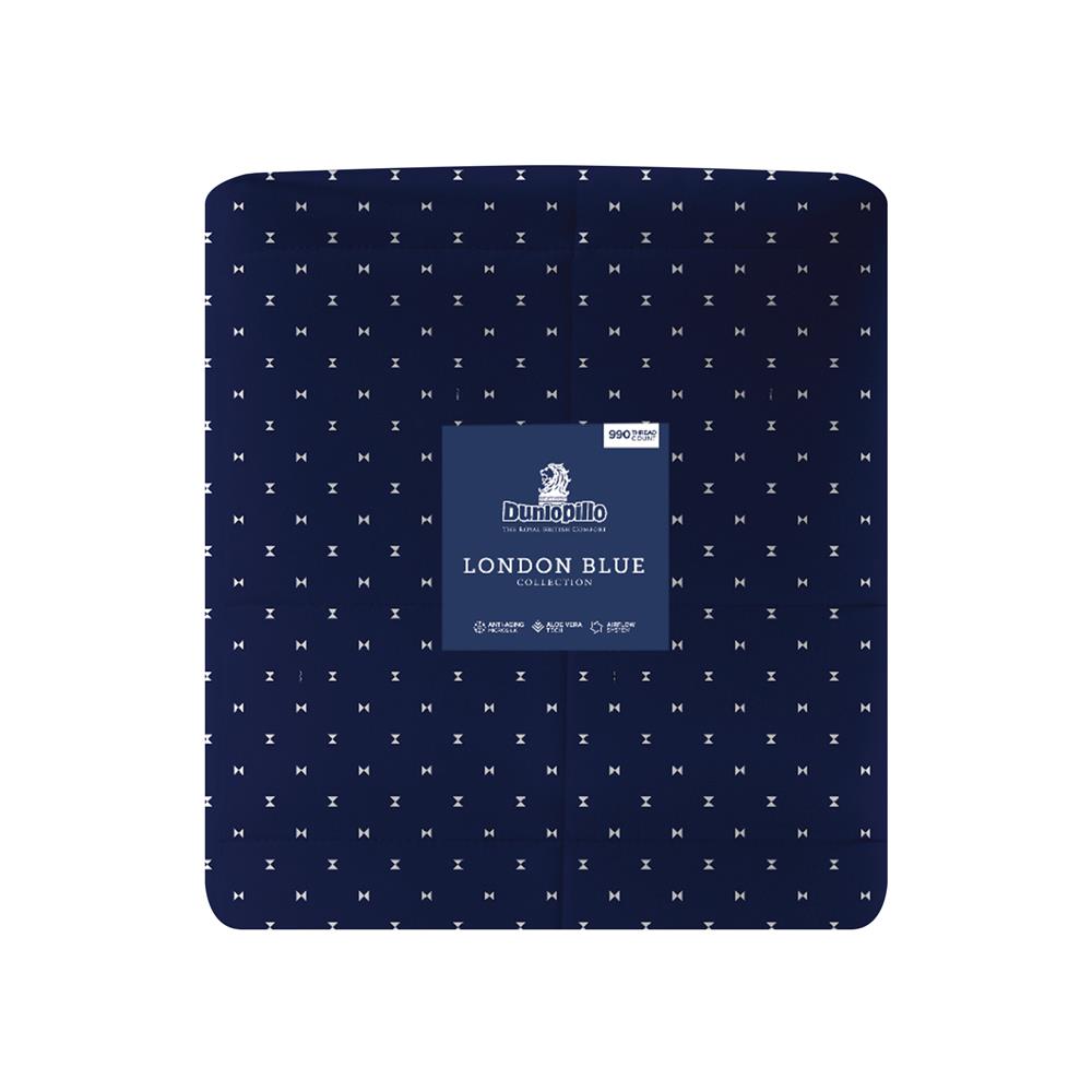 ชุดผ้าปูที่นอน 3.5 ฟุต 4 ชิ้น DUNLOPILLO LONDON BLUE DL-LB-05