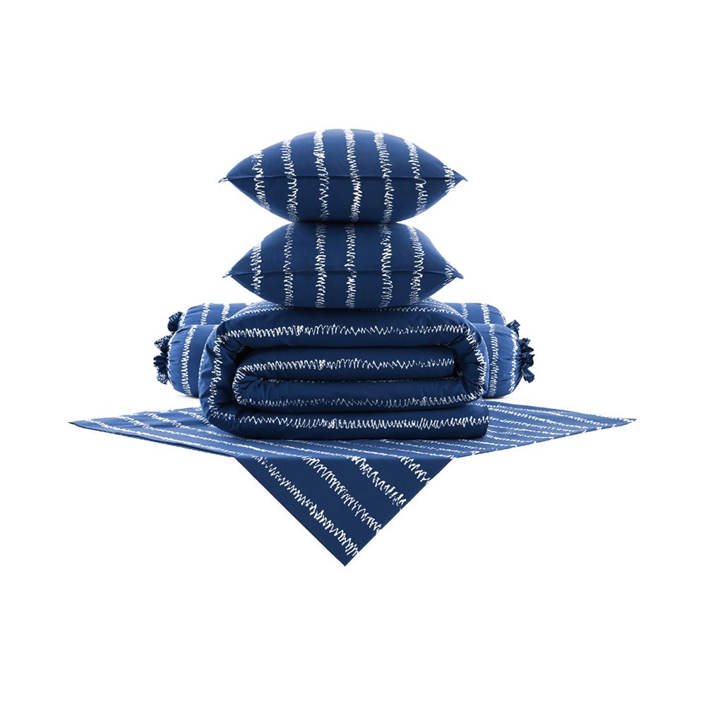 ชุดผ้าปูที่นอน 6 ฟุต 6 ชิ้น DUNLOPILLO LONDON BLUE DL-LB-03