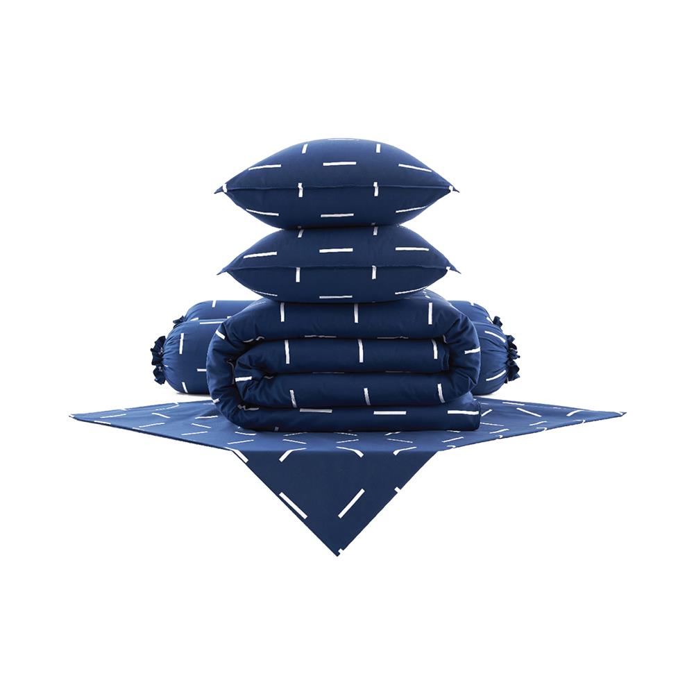 ชุดผ้าปูที่นอน 5 ฟุต 6 ชิ้น DUNLOPILLO LONDON BLUE DL-LB-04