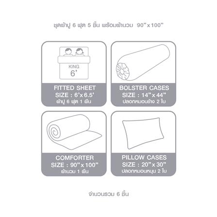 ชุดผ้าปูที่นอน 6 ฟุต 6 ชิ้น DUNLOPILLO LONDON BLUE DL-LB-01_7