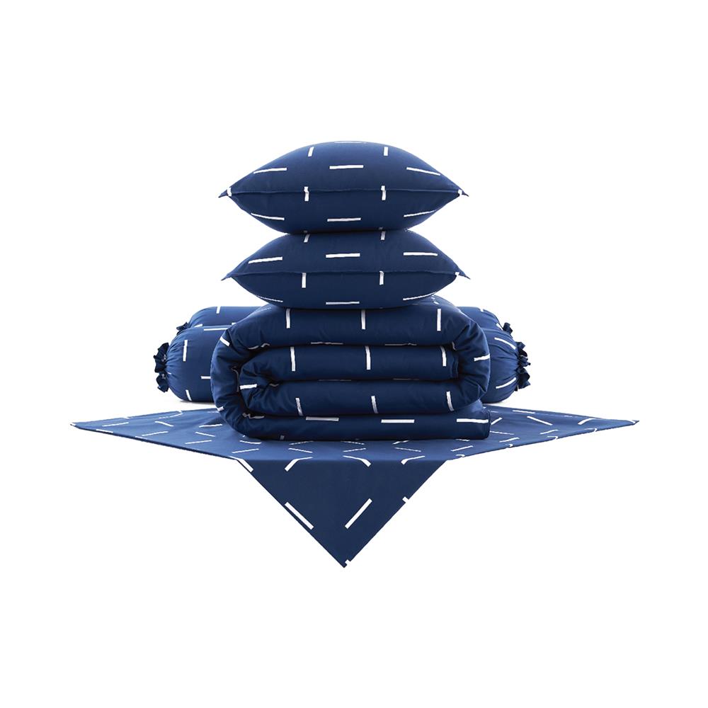 ชุดผ้าปูที่นอน 6 ฟุต 6 ชิ้น DUNLOPILLO LONDON BLUE DL-LB-04