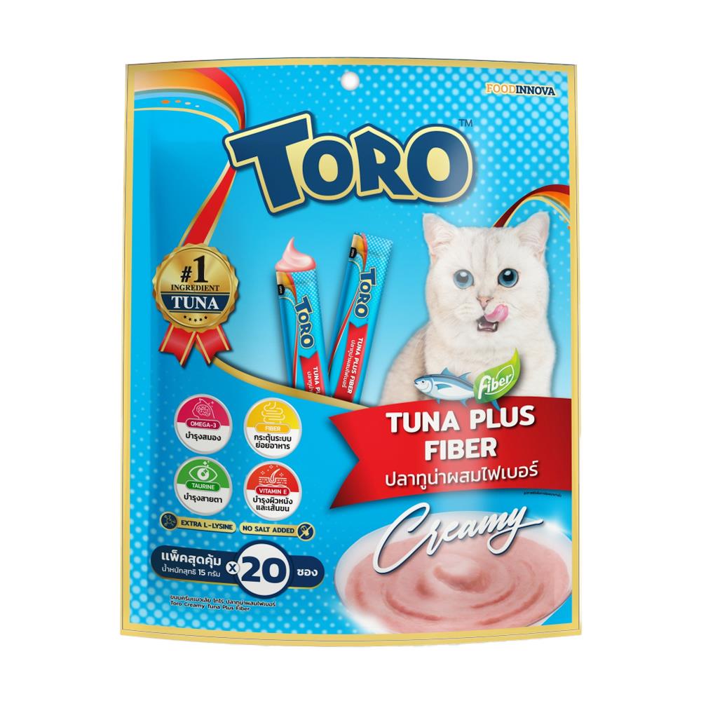 ขนมแมวเลีย TORO TUNA PLUS FIBER 15 ก. แพ็ก 20 ชิ้น