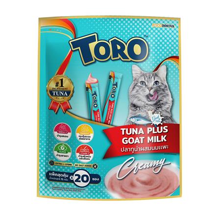 ขนมแมวเลีย TORO TUNA PLUS GOAT MILK 15 กรัม X 20 ซอง_0