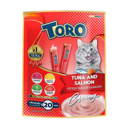 ขนมแมวเลีย TORO TUNA AND SALMON 15 ก. แพ็ก 20 ชิ้น_0