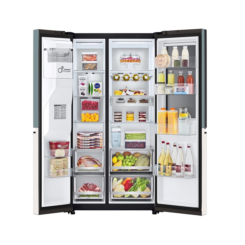 ตู้เย็น SIDE BY SIDE LG GC-X257CMEW.ATEPLMT 22.4 คิว สีเขียวเบจ