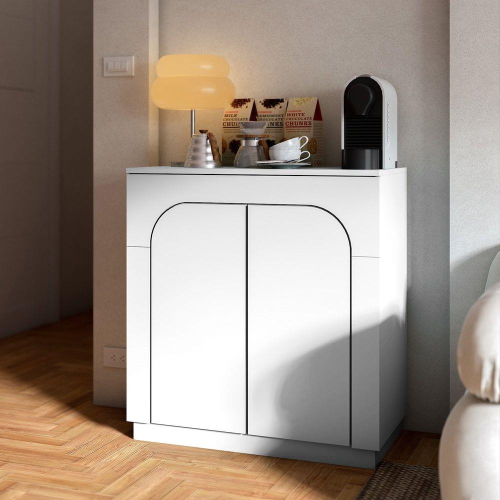 ตู้เตี้ยบานเปิด SB FURNITURE PUDDING 19216500 80 ซม. สีขาว