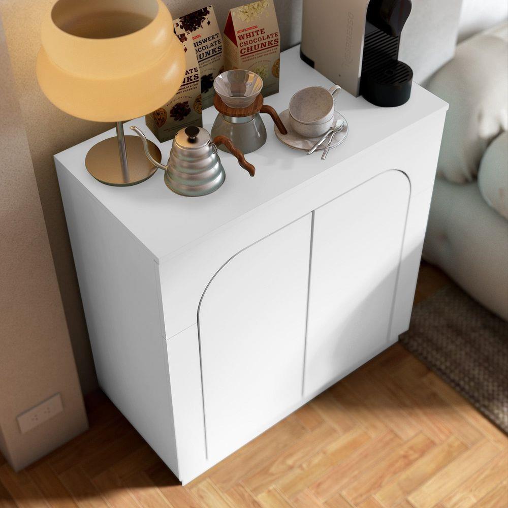 ตู้เตี้ยบานเปิด SB FURNITURE PUDDING 19216500 80 ซม. สีขาว