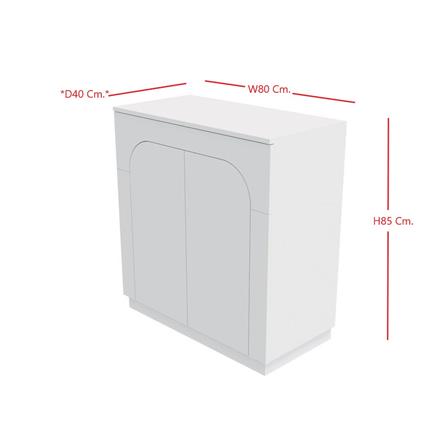 ตู้เตี้ยบานเปิด SB FURNITURE PUDDING 19216500 80 ซม. สีขาว_7