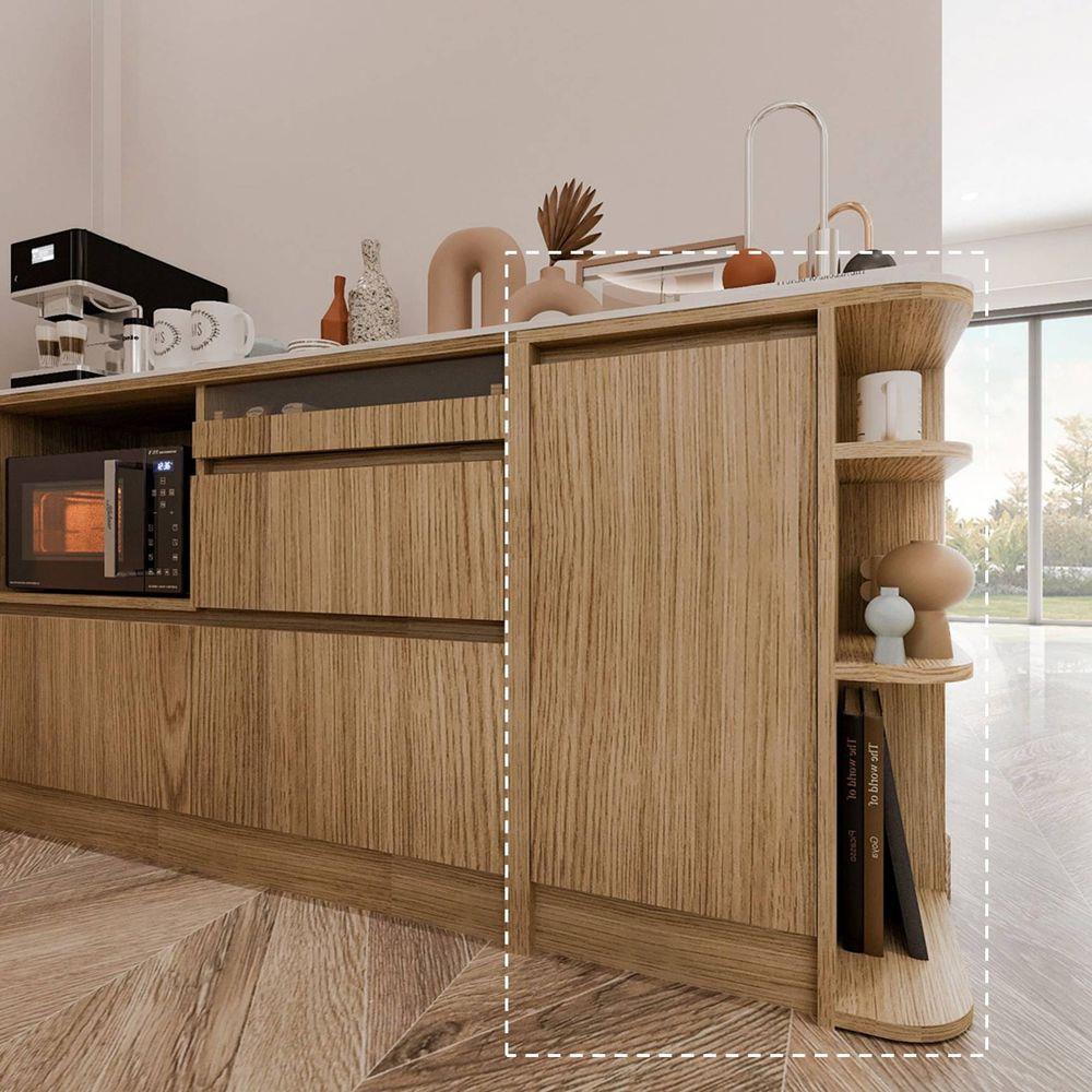 ตู้เตี้ยเข้ามุมขวา SB FURNITURE PURIN 19220506 55 ซม. สีไม้อ่อน