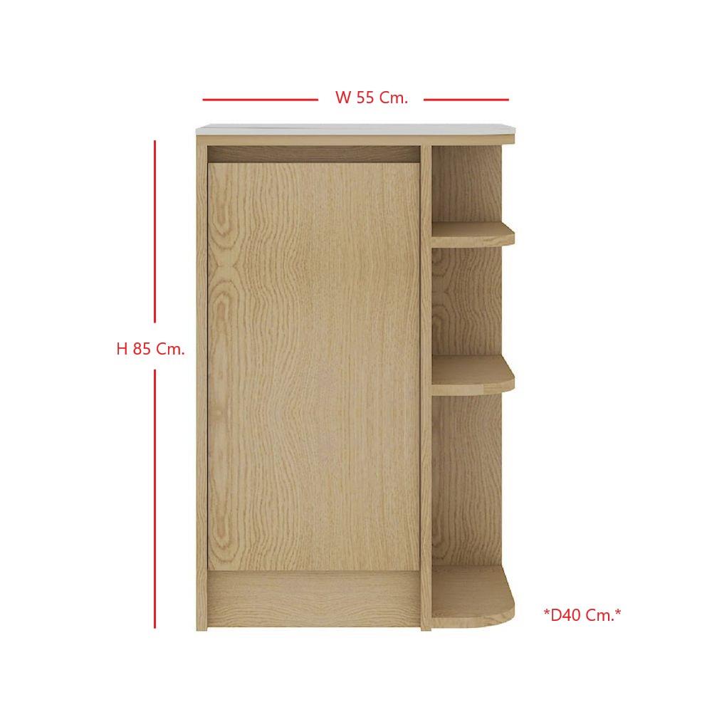 ตู้เตี้ยเข้ามุมขวา SB FURNITURE PURIN 19220506 55 ซม. สีไม้อ่อน