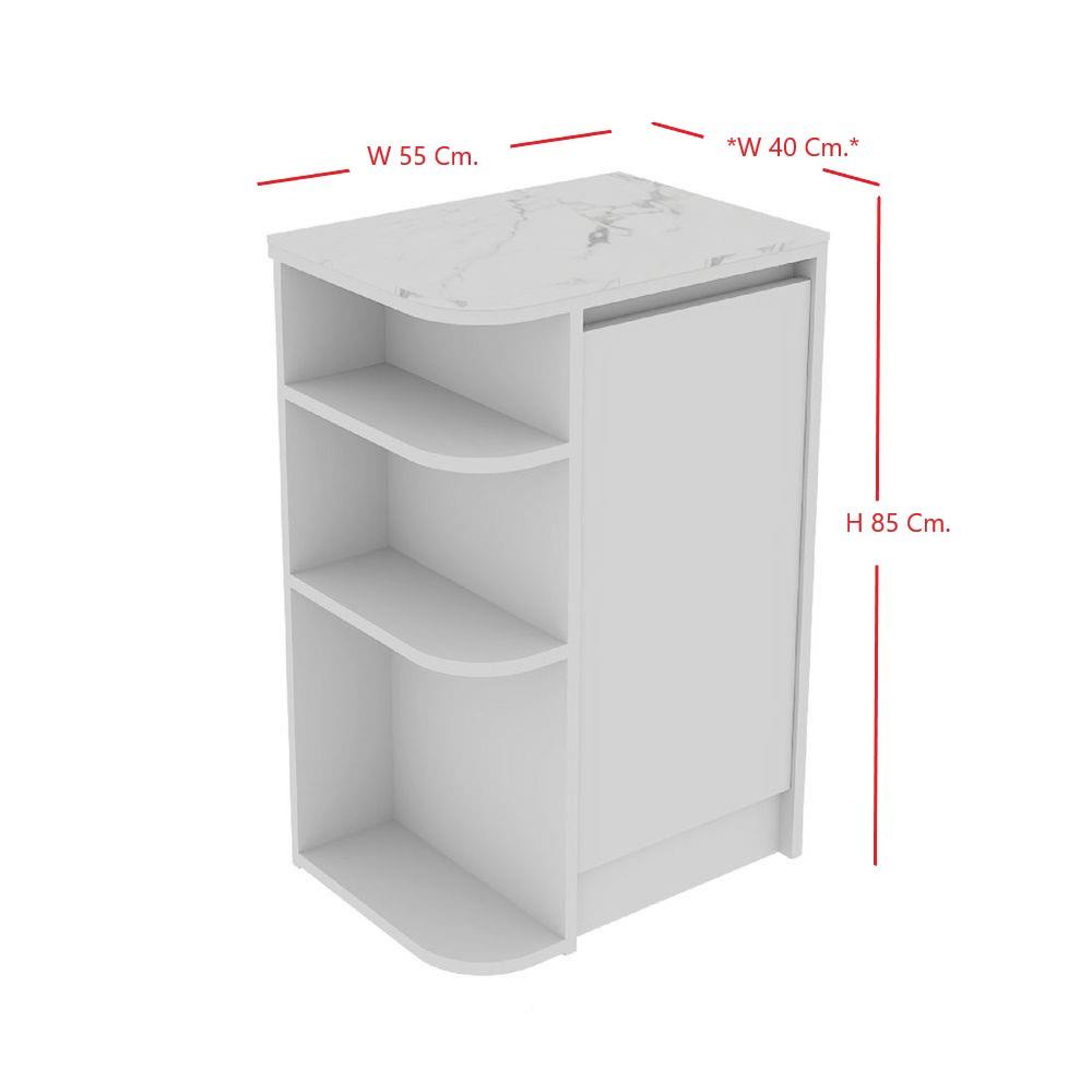 ตู้เตี้ยเข้ามุมซ้าย SB FURNITURE PURIN 19220505 55 ซม. สีขาว