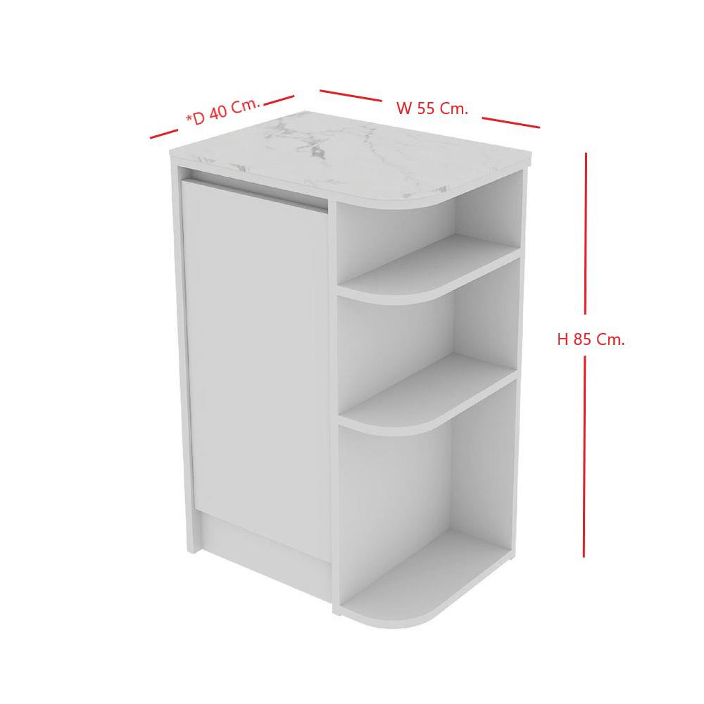 ตู้เตี้ยเข้ามุมขวา SB FURNITURE PURIN 19220507 55 ซม. สีขาว