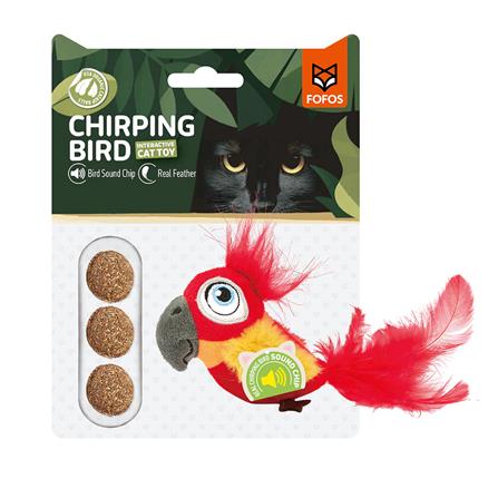 ของเล่นแมว FOFOS SOUND CHIP PARROT CATNIP BALL_0