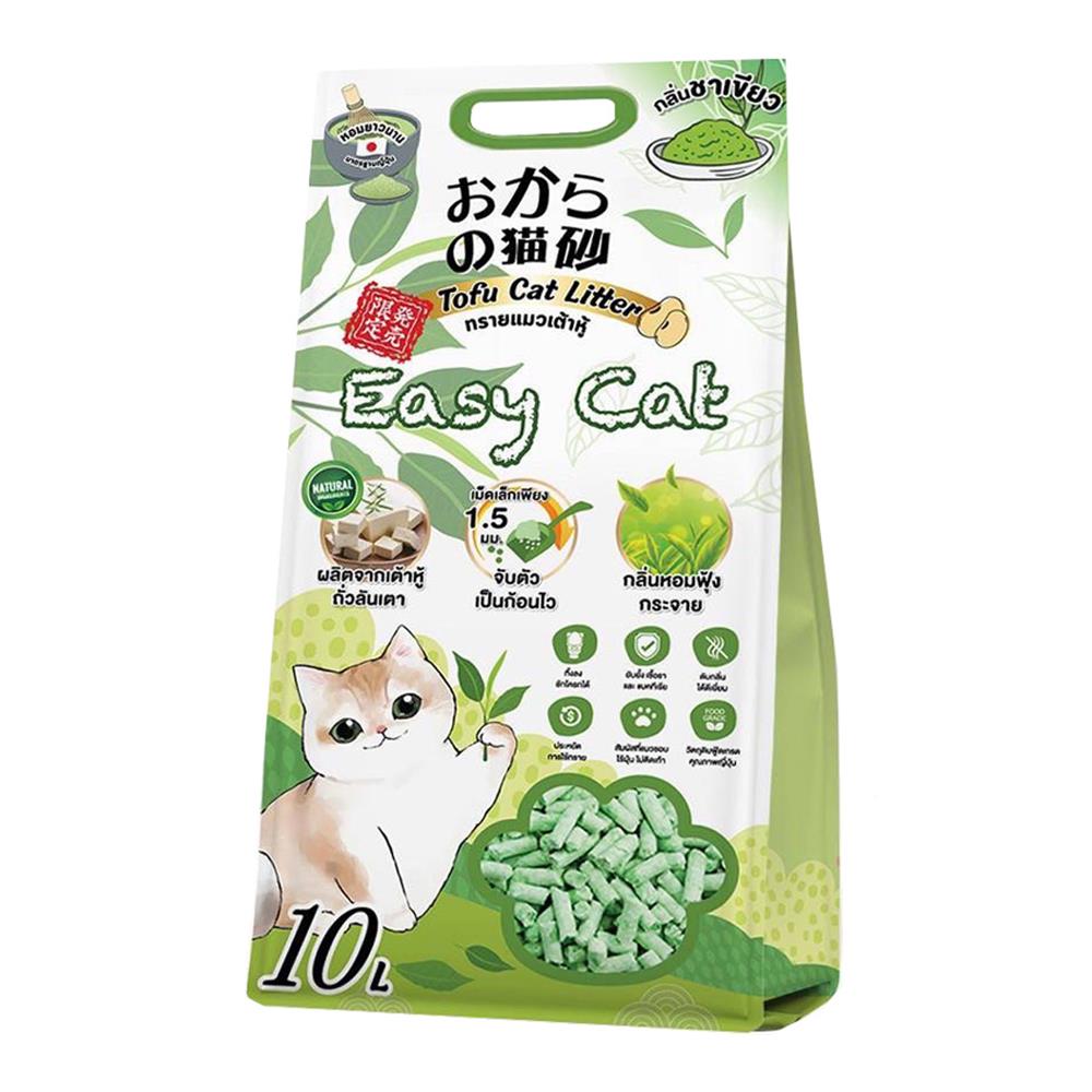 ทรายแมวเต้าหู้ EASY CAT TOFU CAT LITTER กลิ่นชาเขียว 10 ลิตร
