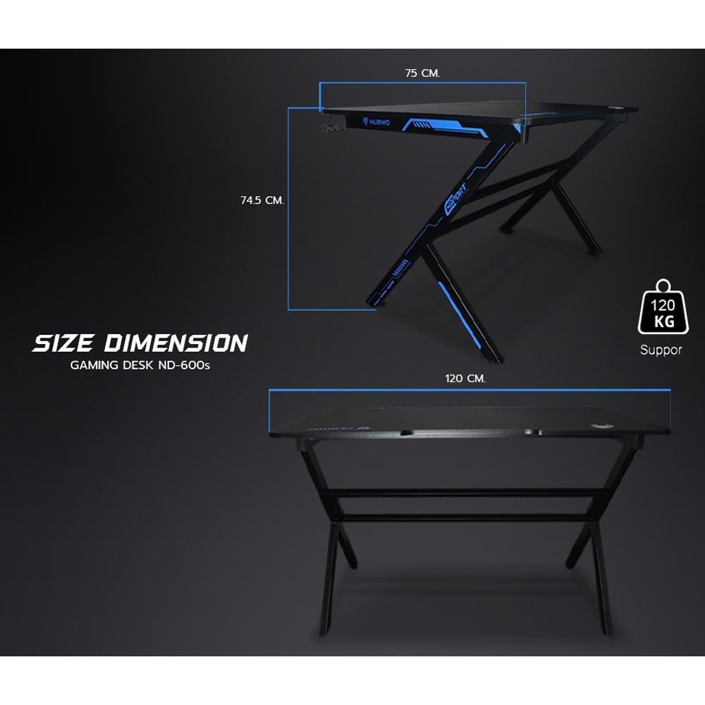 โต๊ะเกมมิ่ง NUBWO ND-600S สีดำ/แดง